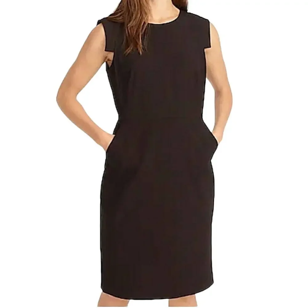 J.Crew Resume Sheath Dress Italian Stretch Wool Cap Sleeves Career Gray 4